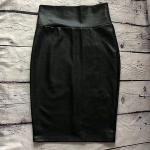 Faux Leather Pencil Skirt